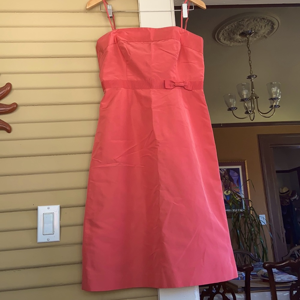 J.CREW SILK STRAPLESS DRESS CORAL Size6